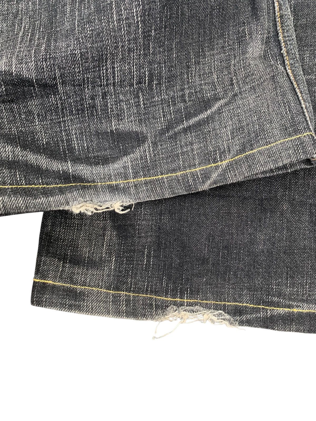 Edwin RARE💥EDWIN 503 FLARE BLUE TRIP CLAWNMARK MUDWASH DENIM Size US 35 - 21 Thumbnail