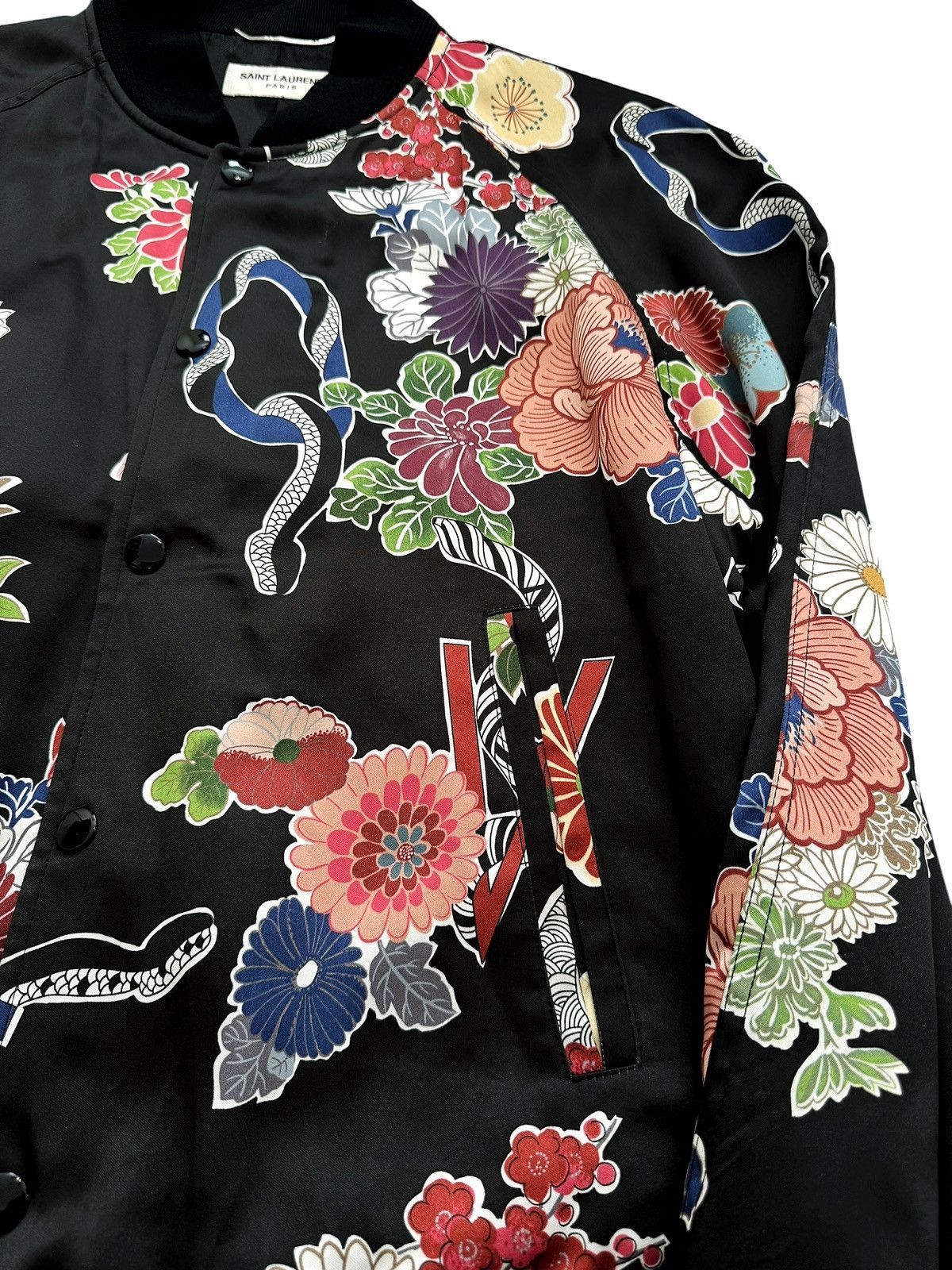 Saint Laurent Paris 2017 Love Floral Souvenir Satin Teddy Jacket Size US M / EU 48-50 / 2 - 3 Thumbnail