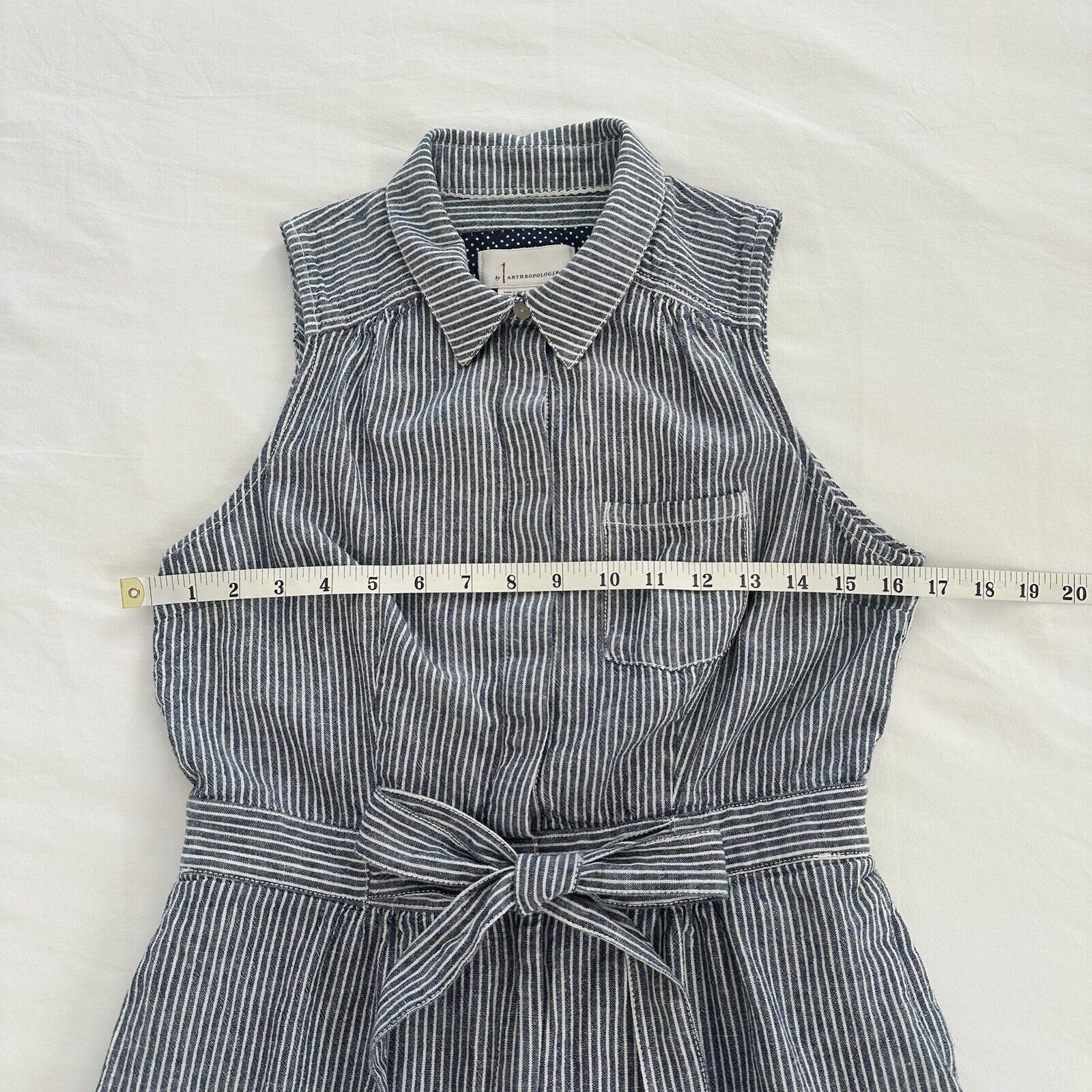 Anthropologie Anthropologie Collared Jumpsuit Shorts Cotton Linen US 4 Size 27" / US 4 / IT 40 - 6 Thumbnail