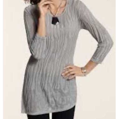 Chicos Chicos Travelers 0 Small Womens Top Silver Shimmer Knit Y2K Size S / US 4 / IT 40 - 8 Thumbnail