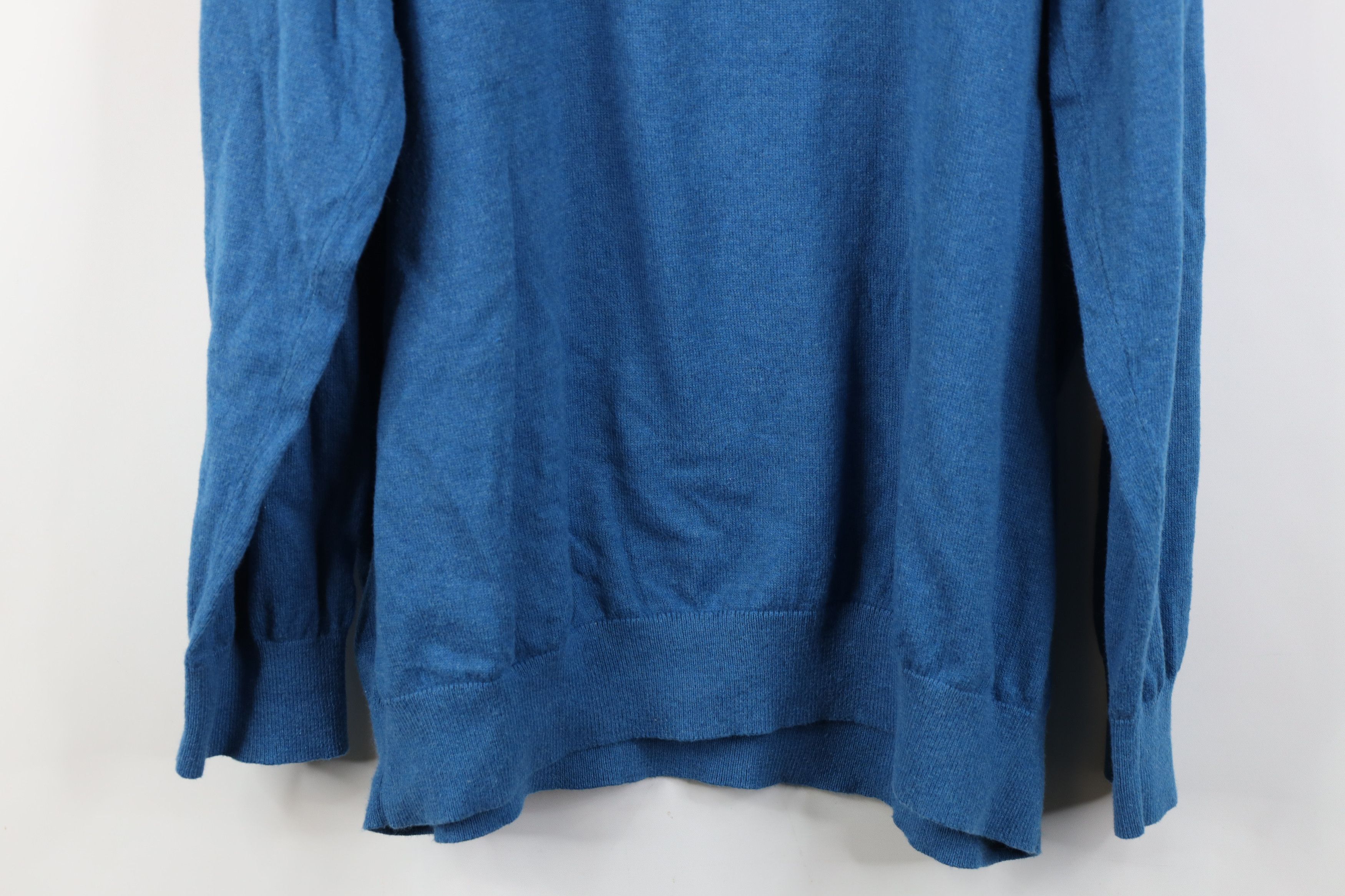 L.L. Bean Vintage LL Bean Cotton Cashmere Knit V-Neck Sweater Blue Size US XXL / EU 58 / 5 - 10 Thumbnail