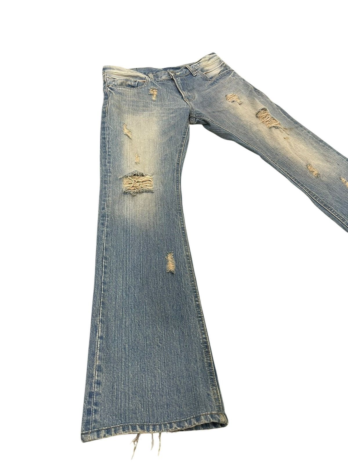 Japanese Brand Flare Jeans Izreel Faded Distress Boot Cut 2🟦5 Size US 31 - 1 Thumbnail