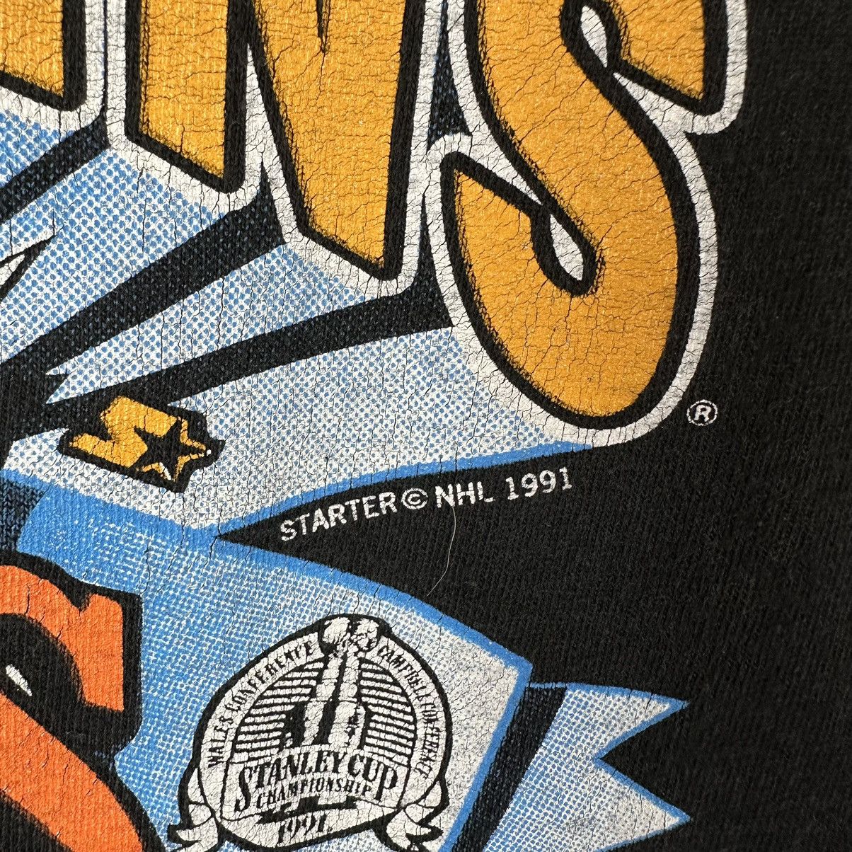Fruit Of The Loom × NHL × Vintage Vintage 1991 Pittsburgh Penguins Wales Champions NHL T-shirt Size US XL / EU 56 / 4 - 4 Thumbnail