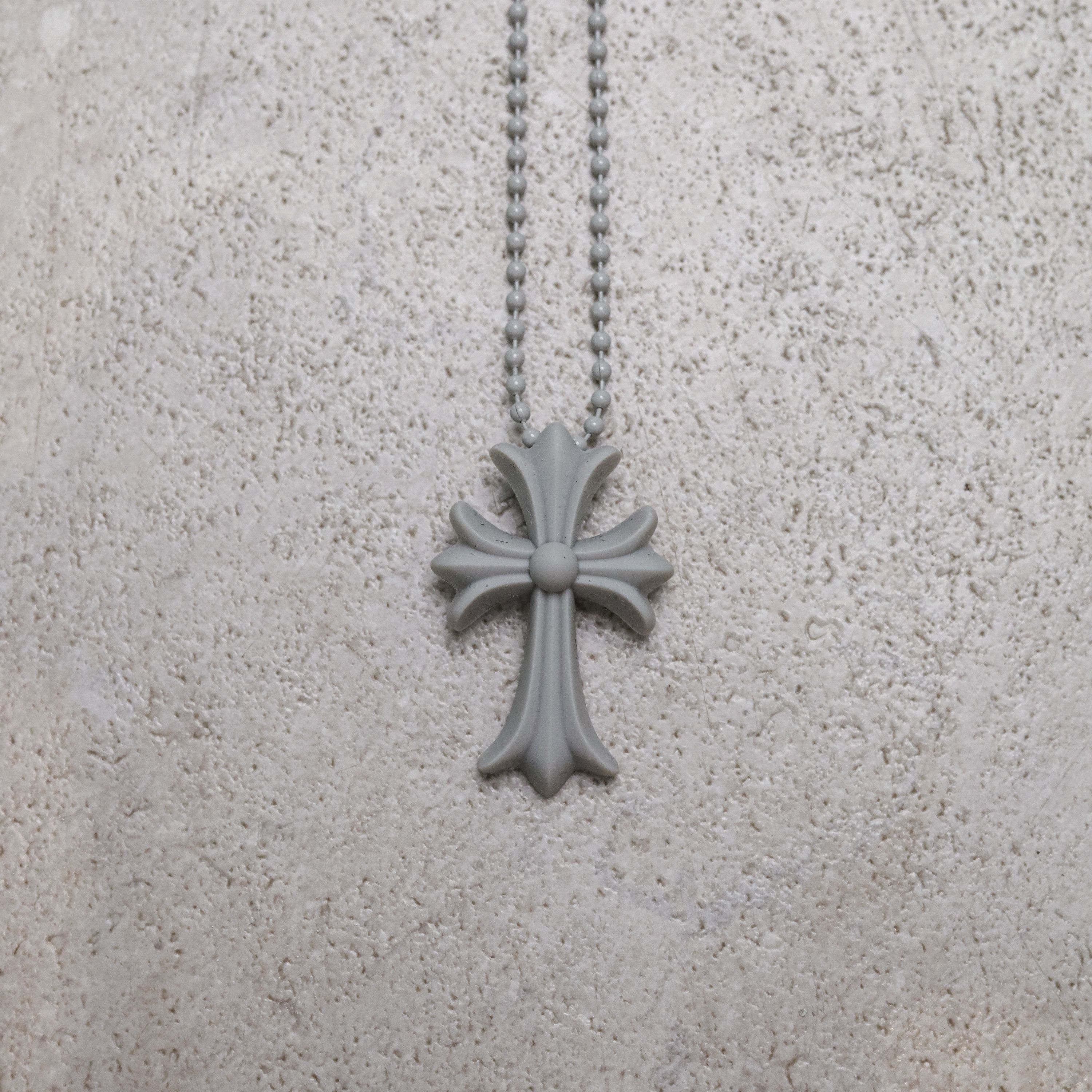 Chrome Hearts Chrome Hearts Silichrome Cross necklace grey Size ONE SIZE - 3 Thumbnail