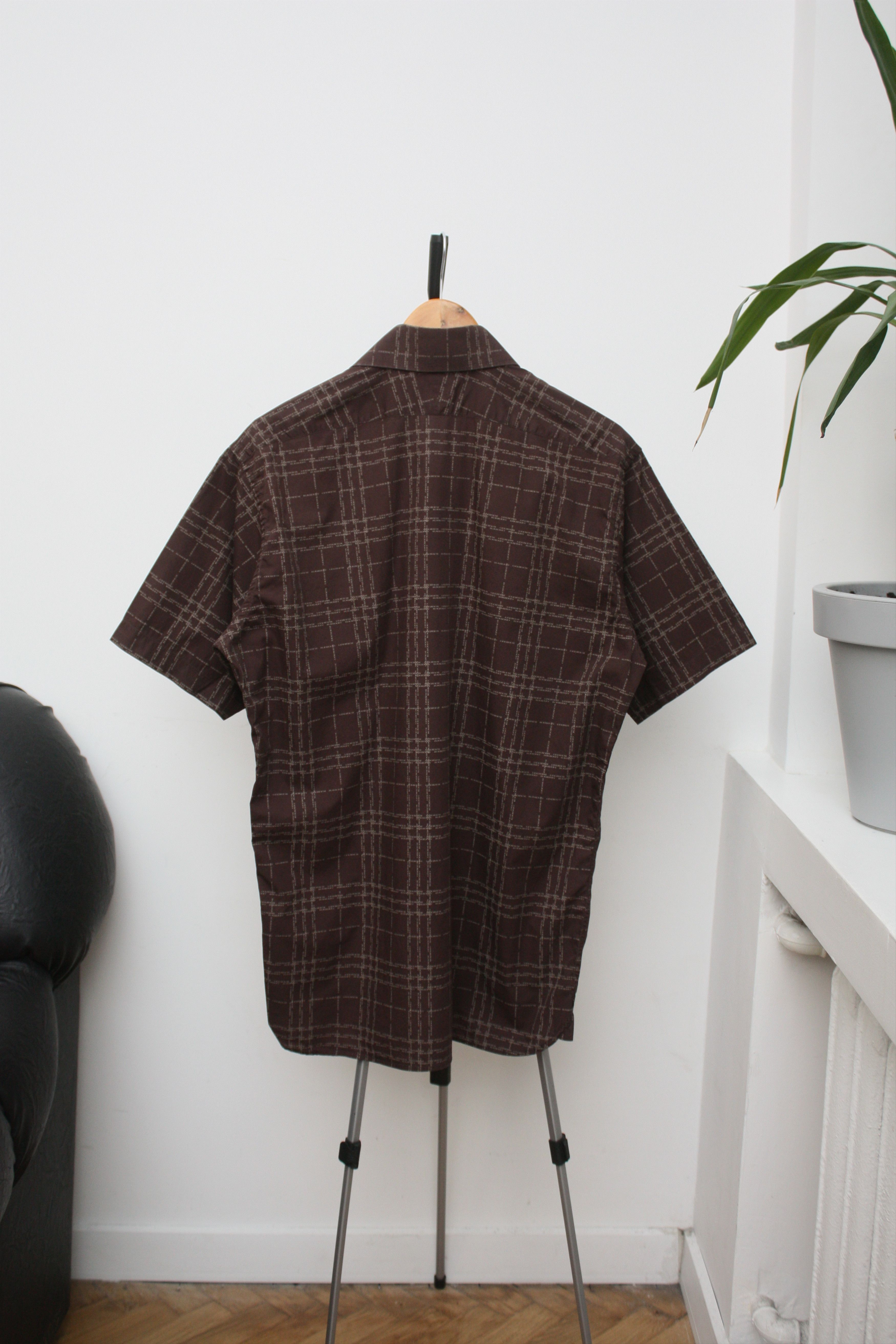 Burberry Burberry Brown Checkered Short Sleeve Shirt 16 1/2 | 42 Size US M / EU 48-50 / 2 - 3 Thumbnail