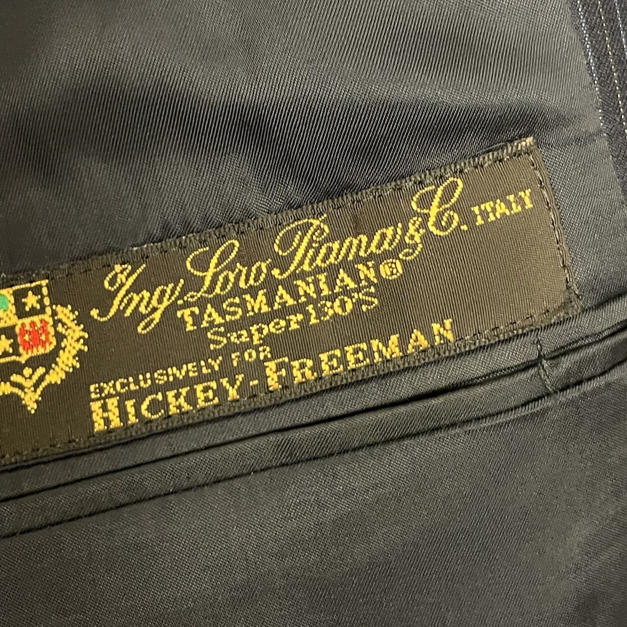 Hickey Freeman Vtg Hickey Freeman Loro Piana Navy Blue Pinstripe Sport Coat Size 44R - 9 Thumbnail
