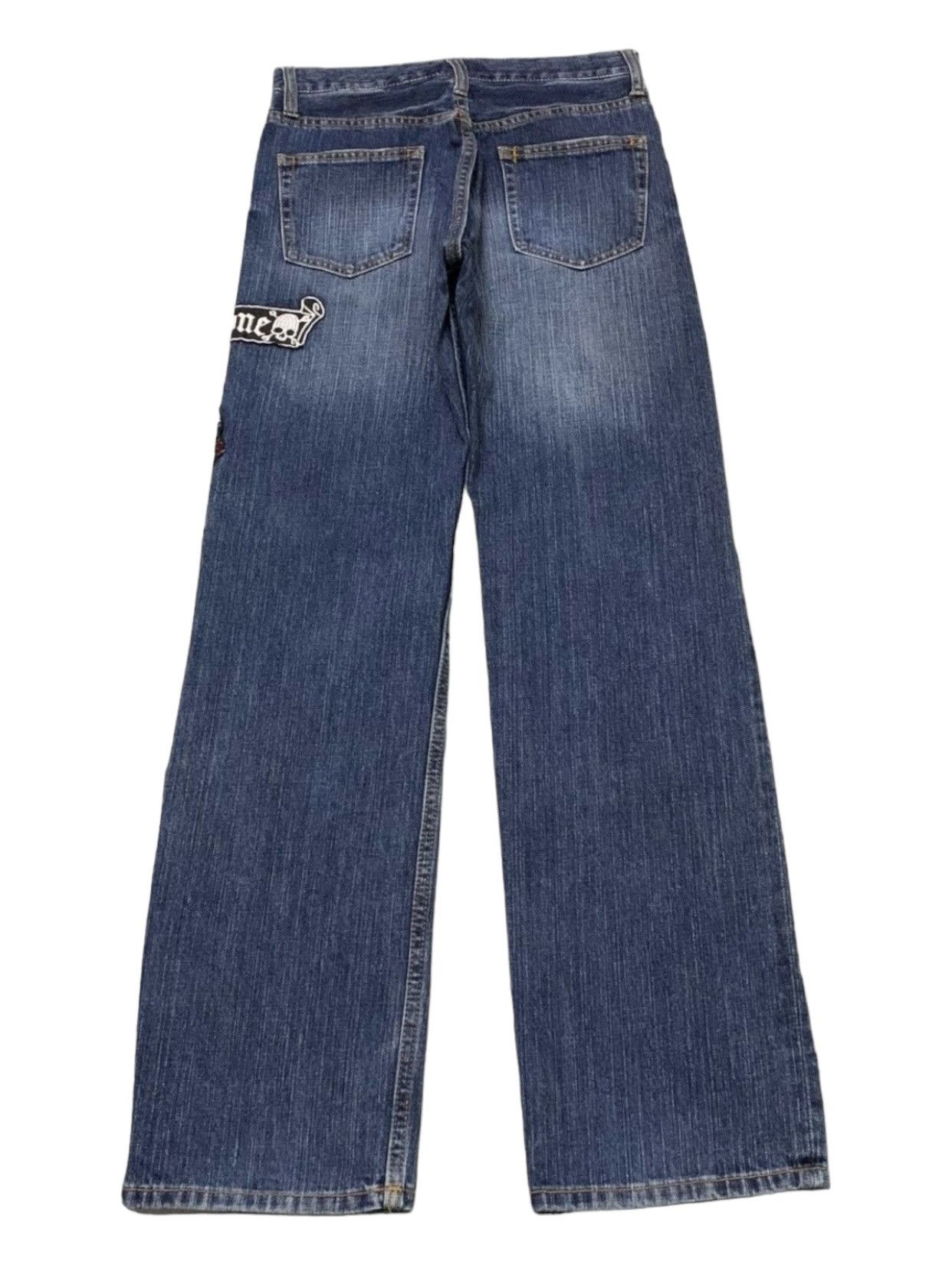 If Six Was Nine × Japanese Brand × Seditionaries Sirmione Rock Skull Movement Patch Y2K Denim Pants Size US 26 / EU 42 - 2 Thumbnail