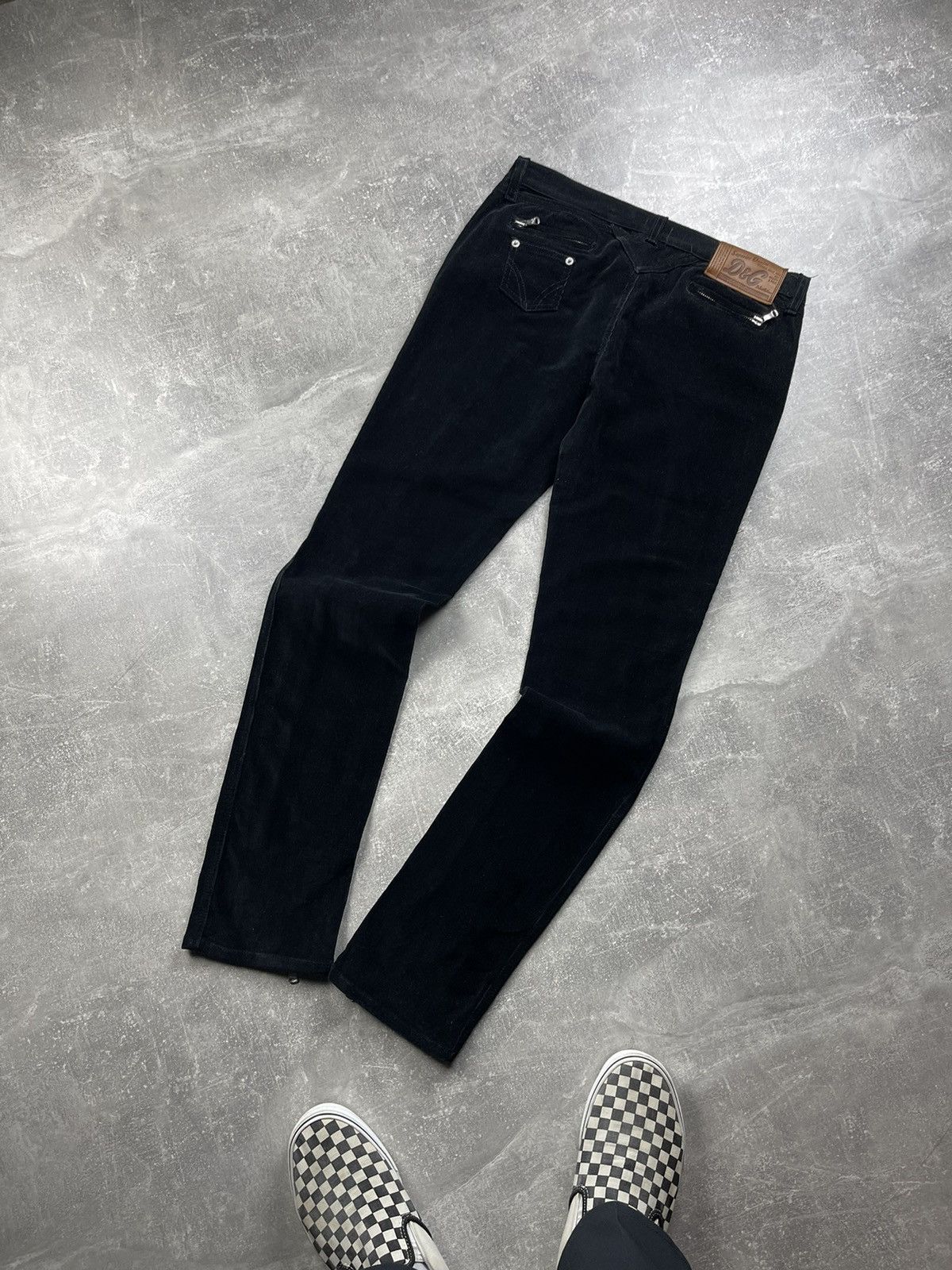 Dolce & Gabbana Dolce & Gabbana Balck Luxury Corduroy Zipper Pants Size 28" / US 6 / IT 42 - 1 Thumbnail
