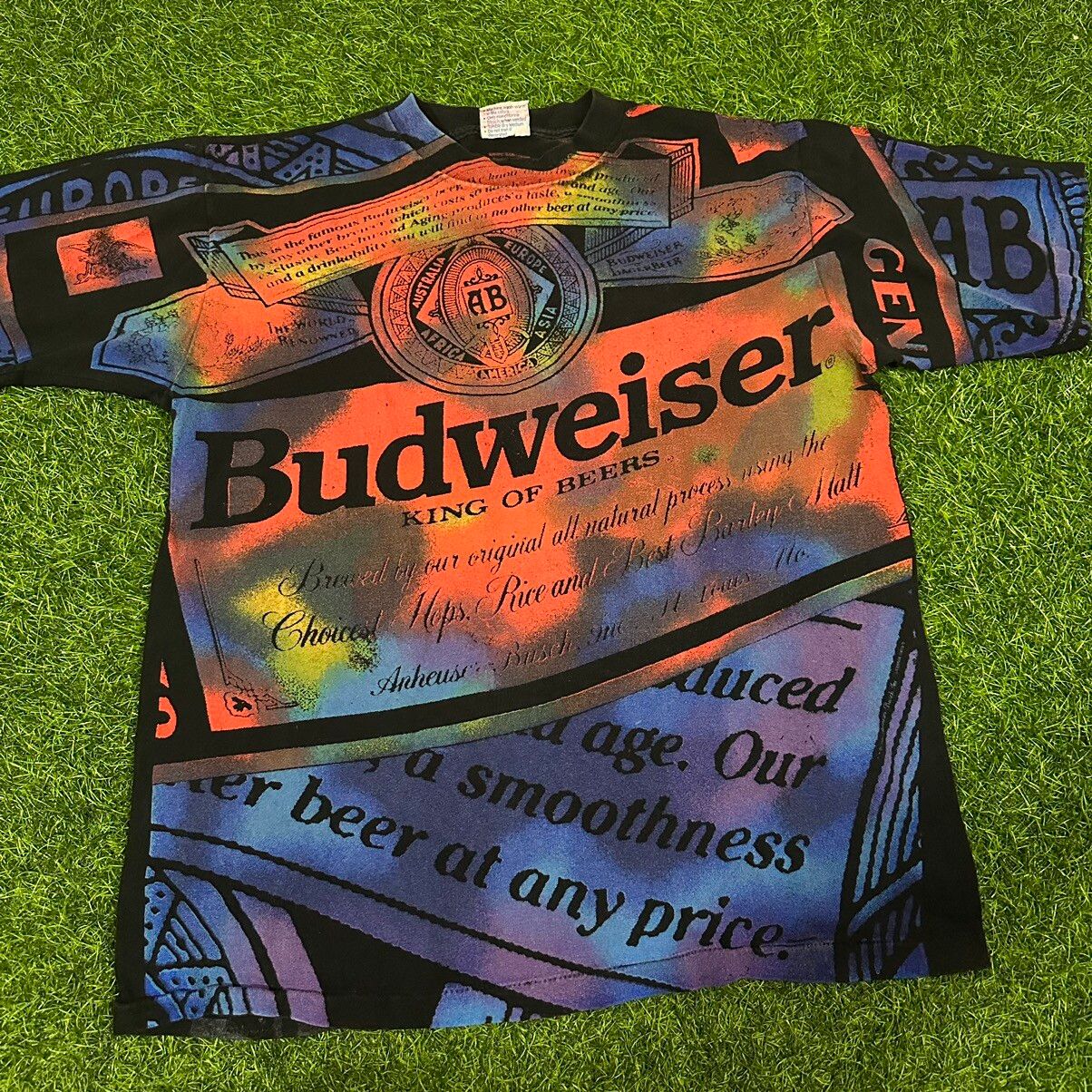 Vintage Vintage Budweiser All Over Print Beer Promo Rainbow Shirt Size US M / EU 48-50 / 2 - 1 Preview