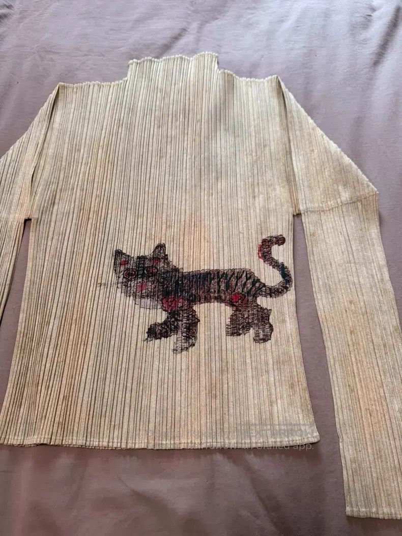 Issey Miyake Issey Miyake Tiger Cat Turtleneck Long Sleeve Top Size L / US 10 / IT 46 - 5 Thumbnail
