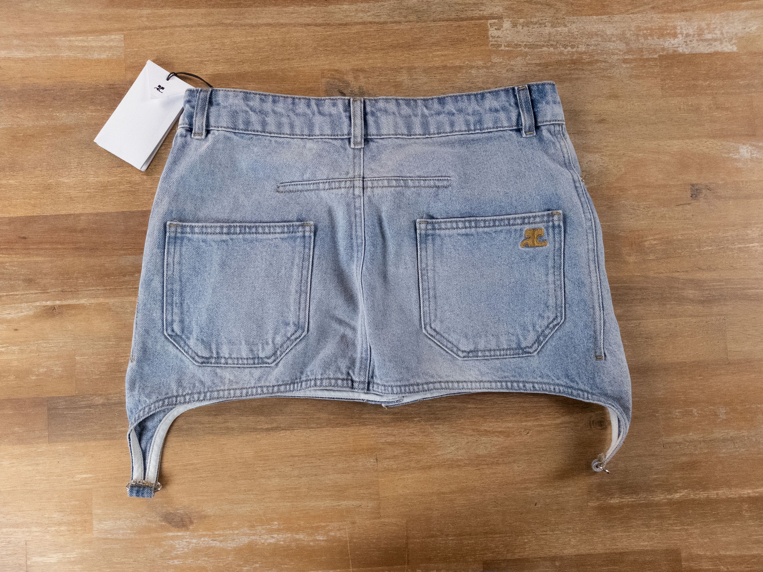 Courreges COURREGES Trucker Strap blue denim mini skirt 4 36 Size 26" / US 2 / IT 38 - 8 Thumbnail