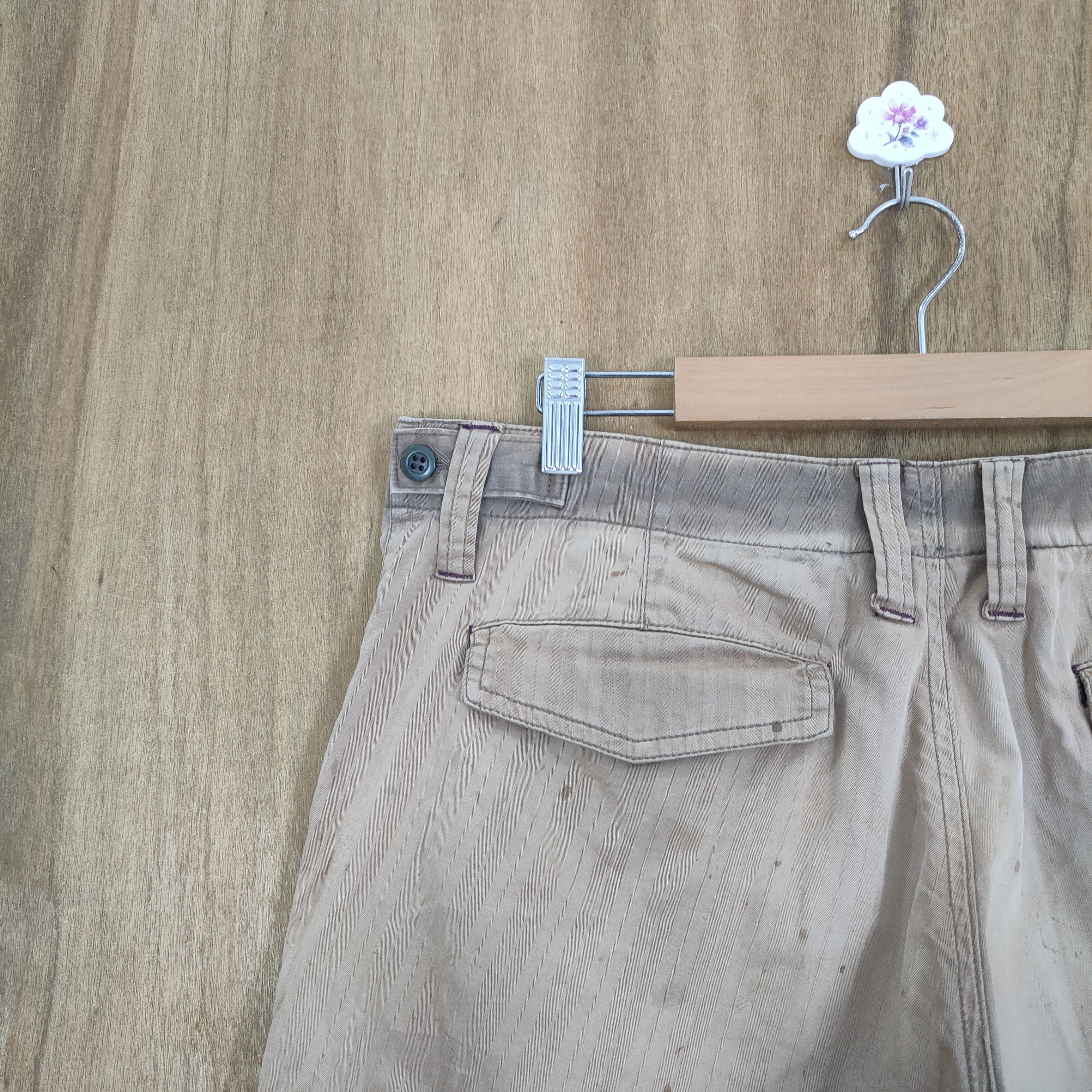 Melrose VINTAGE MELROSE FADED BROWN CARGO PANTS Size US 34 / EU 50 - 12 Thumbnail