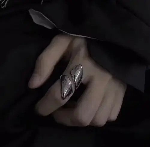 Jewelry x Ring Gold Plated Fashion Punk Aesthetic Chunky Ring in Silver, Men's