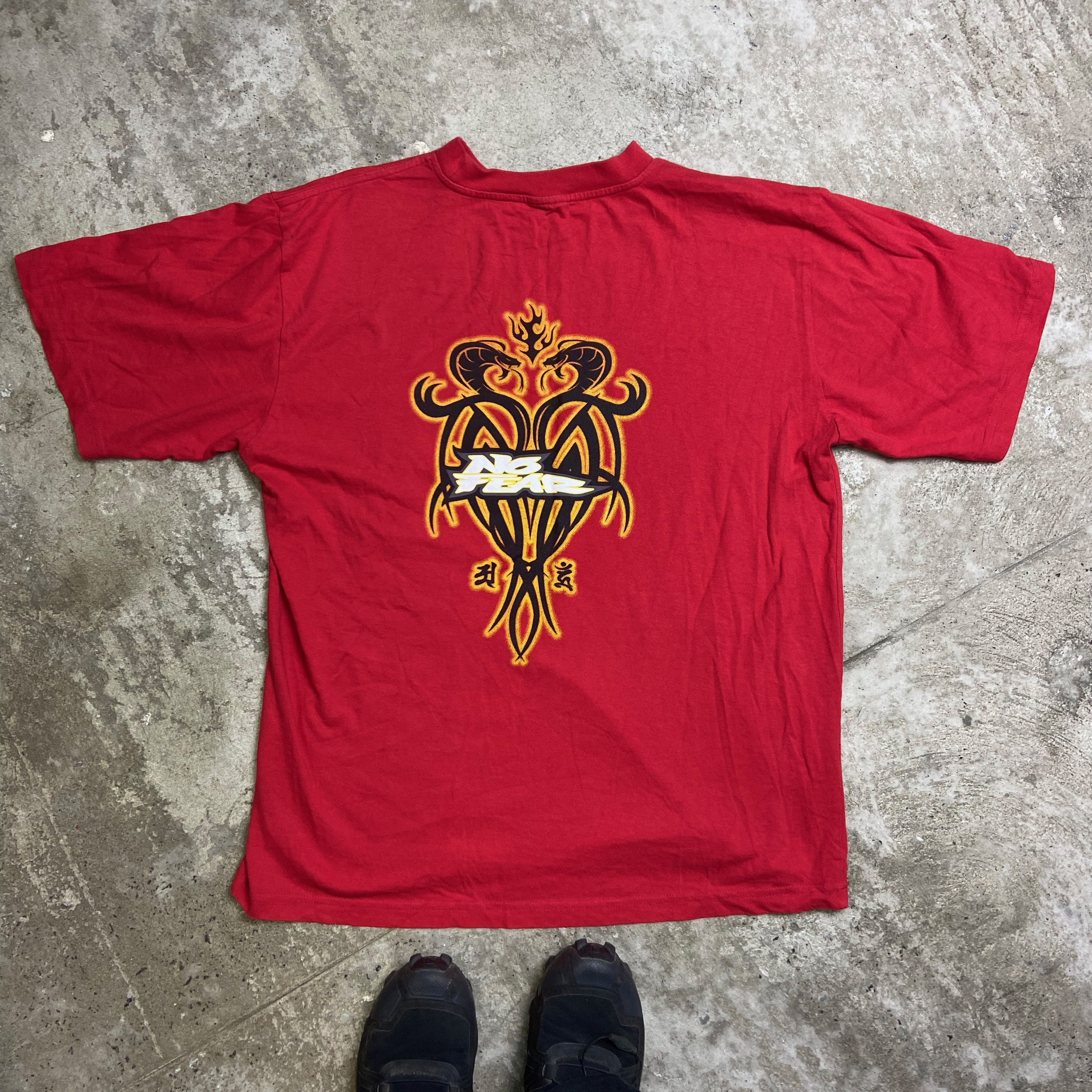 No Fear 1990s NO FEAR FLAME SNAKE ARCHIVE VINTAGE RARE TEE - № 136 Size US XL / EU 56 / 4 - 1 Thumbnail