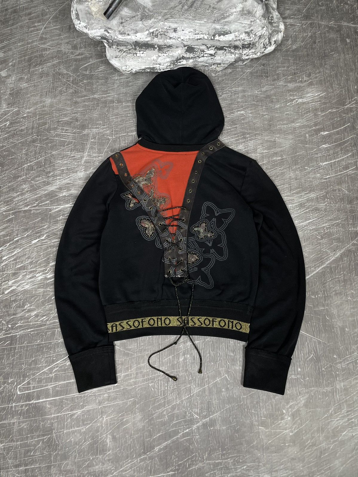 Hysteric Glamour × Japanese Brand 2000s Vintage Punk Y2K Bandage Hoodie Ed Hardy Style Size US S / EU 44-46 / 1 - 1 Thumbnail