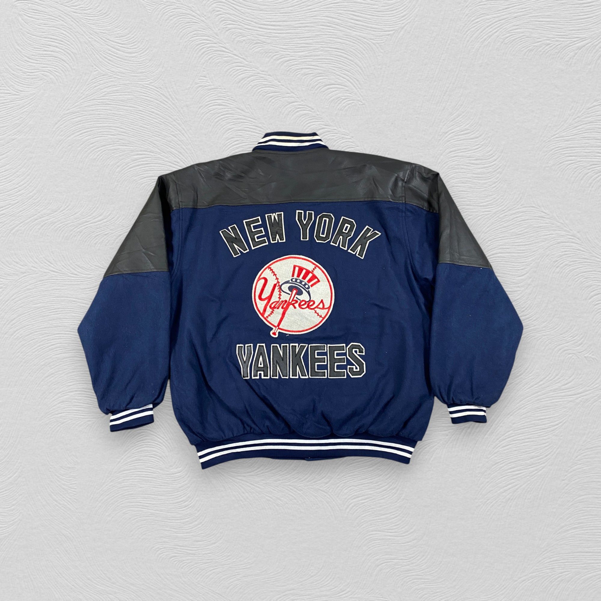 New York Yankees 🔥NY YANKEES WOOL VARSITY LEATHER JACKETS- J477 Size US XL / EU 56 / 4 - 1 Thumbnail
