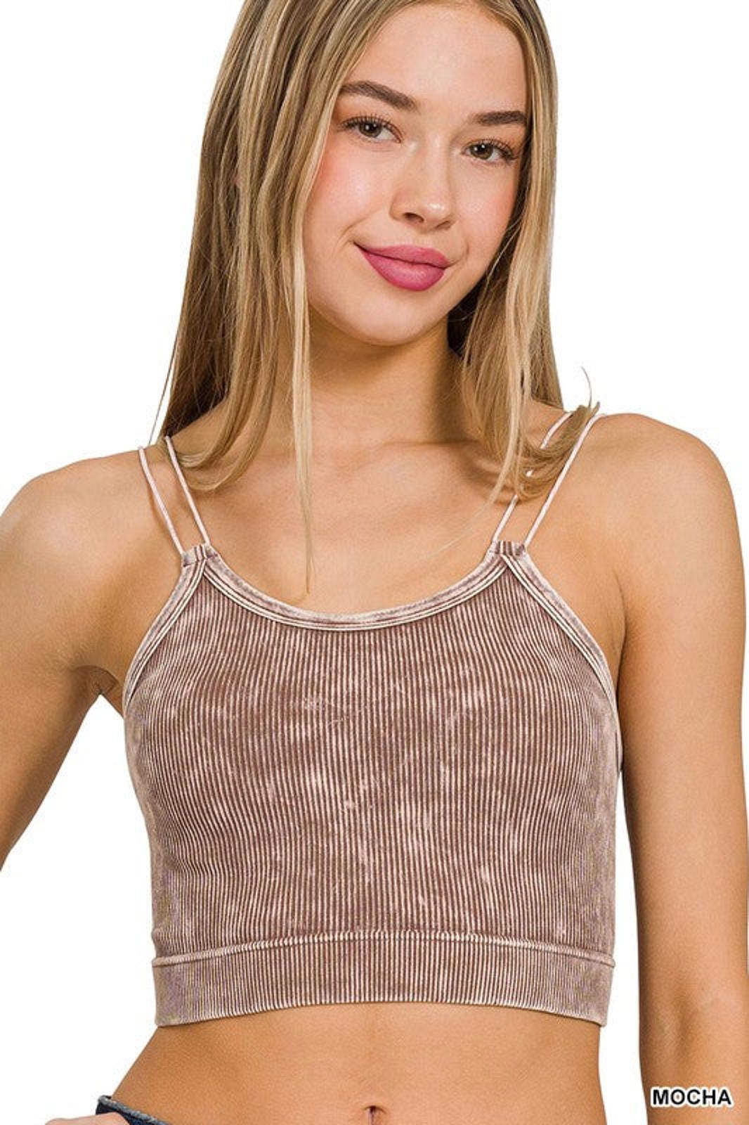 Other Washed Ribbed Seamless Double Strap Brami Zenana Size S / US 4 / IT 40 - 1 Thumbnail