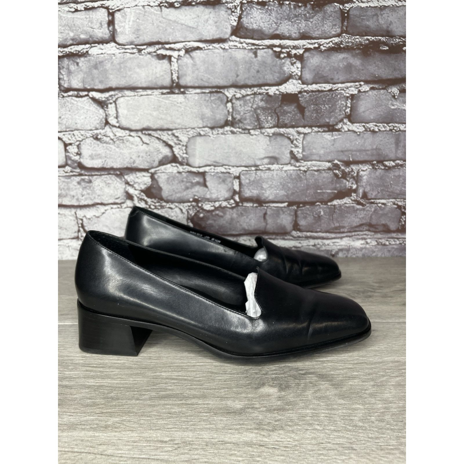 Rockport Rockport Black Leather Square Toe Casual Heel Shoes Women Sz Size US 8.5 / IT 38.5 - 14 Thumbnail