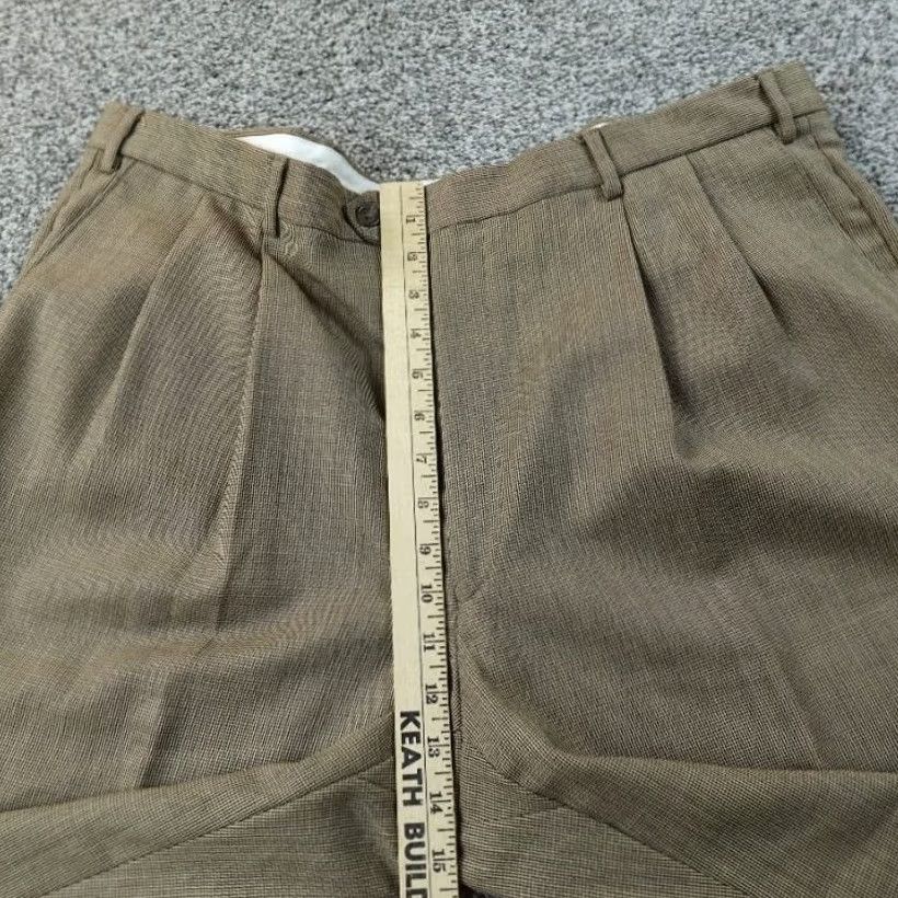 Ralph Lauren VINTAGE Ralph Lauren Pants Mens 38X32 Brown Wool Houndstooth Pleated Dress Trousers Cuff Size US 38 / EU 54 - 4 Thumbnail