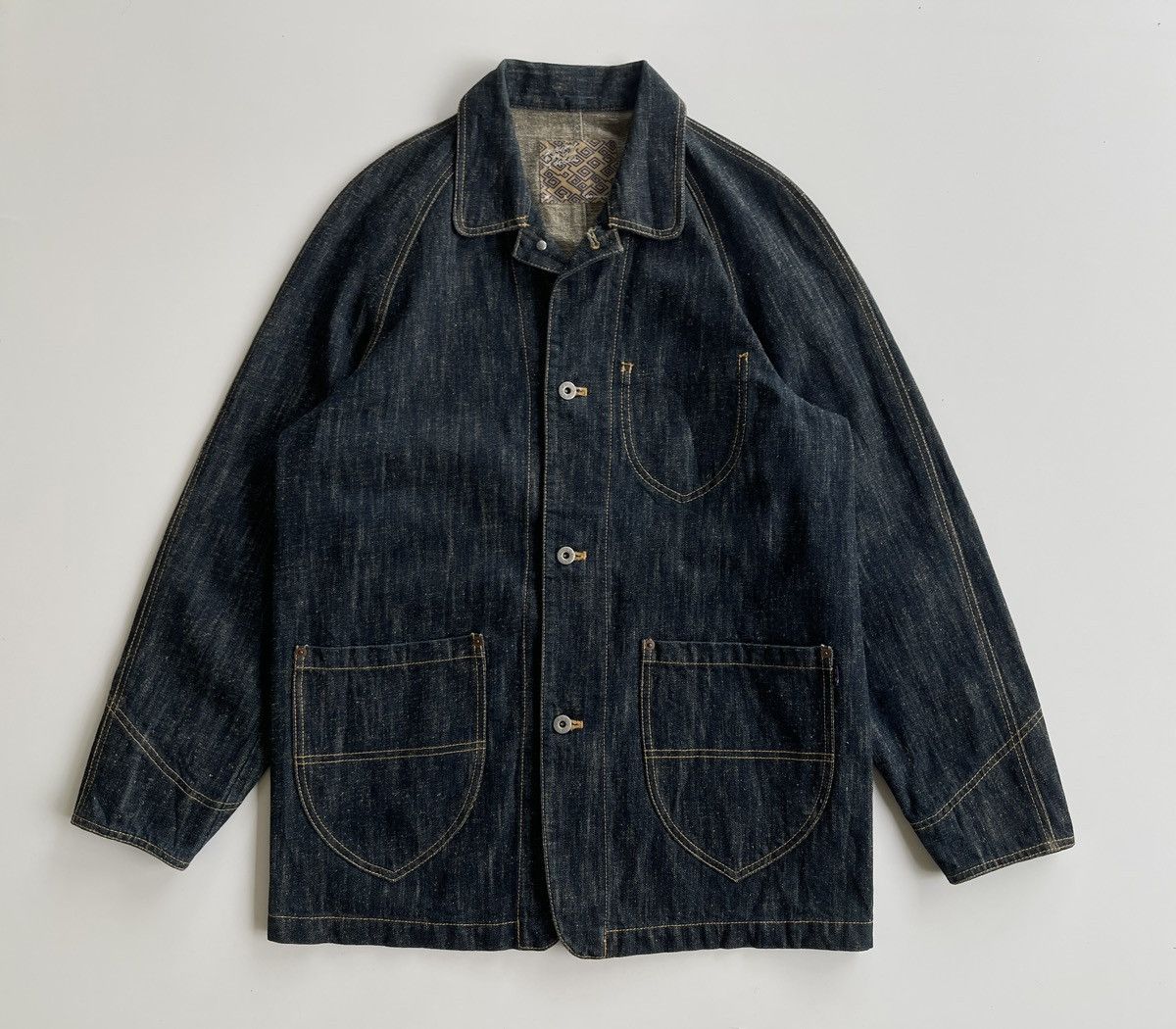 Japanese Brand Vintage Takeo Kikuchi Blue Indigo Denim Jacket Size US M / EU 48-50 / 2 - 2 Thumbnail
