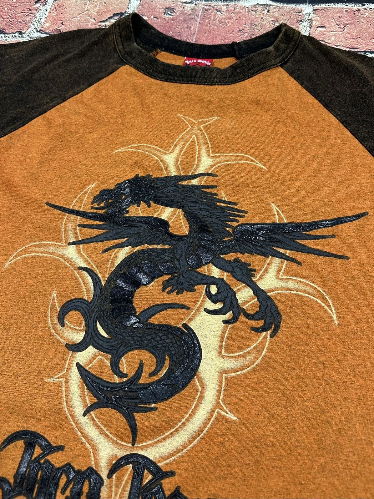Vintage JNCO Jeans T Shirt Dragon Tribal Graphic Long Sleeve