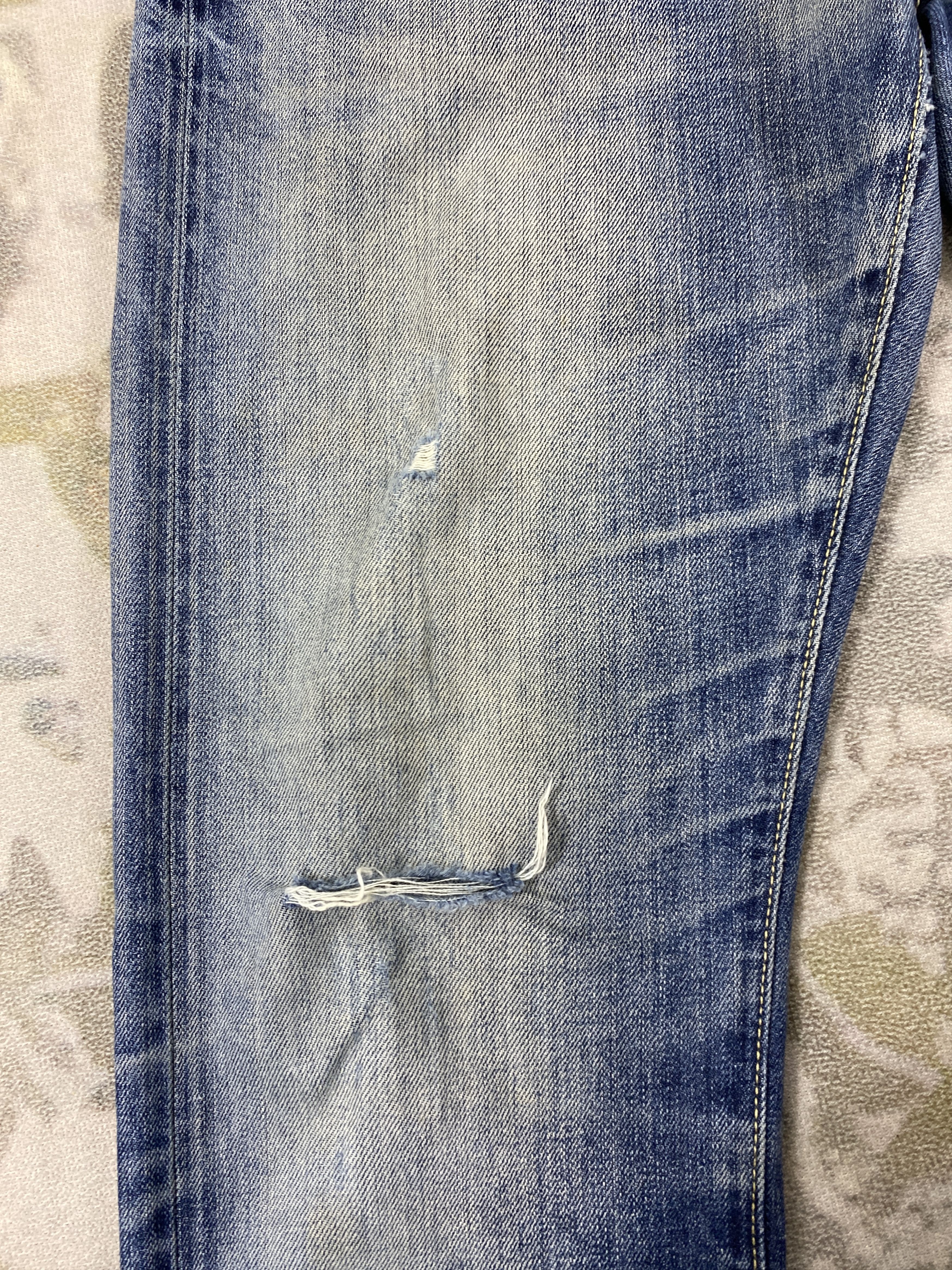 Japanese Brand Redline Distressed Blue Uniqlo Jeans 31x31.5 Denim- JN3752 Size US 31 - 14 Thumbnail