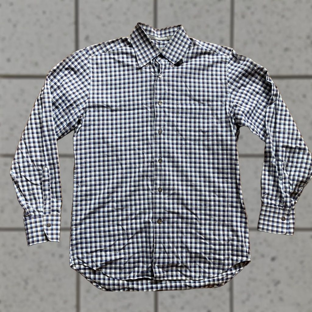 Canali Canali Blue Plaid Long Sleeve Shirt Mens Size M Button Up Made In Italy Size US M / EU 48-50 / 2 - 1 Thumbnail