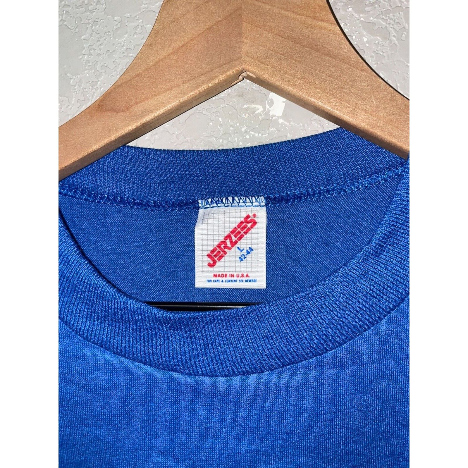 Jerzees Vintage Fireworks Shirt Jerzees Blue Splatter July 4th 80s L Size US L / EU 52-54 / 3 - 7 Thumbnail