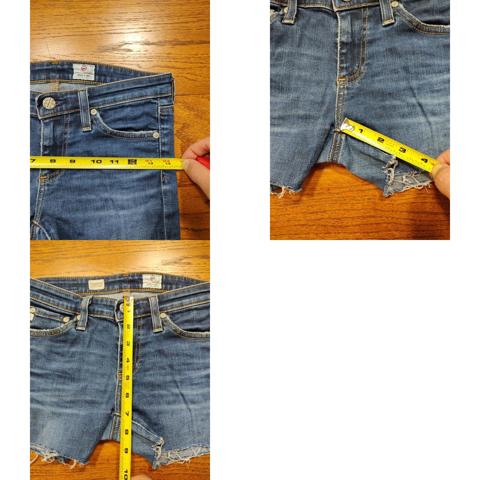 Denime AG Adriano Goldschmied Womens 25 Denim Cut Off Shorts Raw Hem Denim Streetwear 5-Pocket Regular Rise 7 in Blue Size 42" / US 20 - 8 Thumbnail