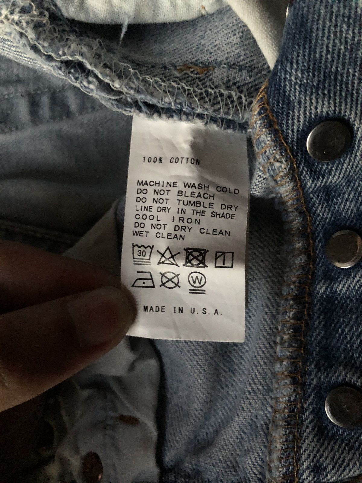 Levi's Vtg Reworked 501 USA Icons Distressed Cropped Blue Denim Size US 29 - 10 Thumbnail