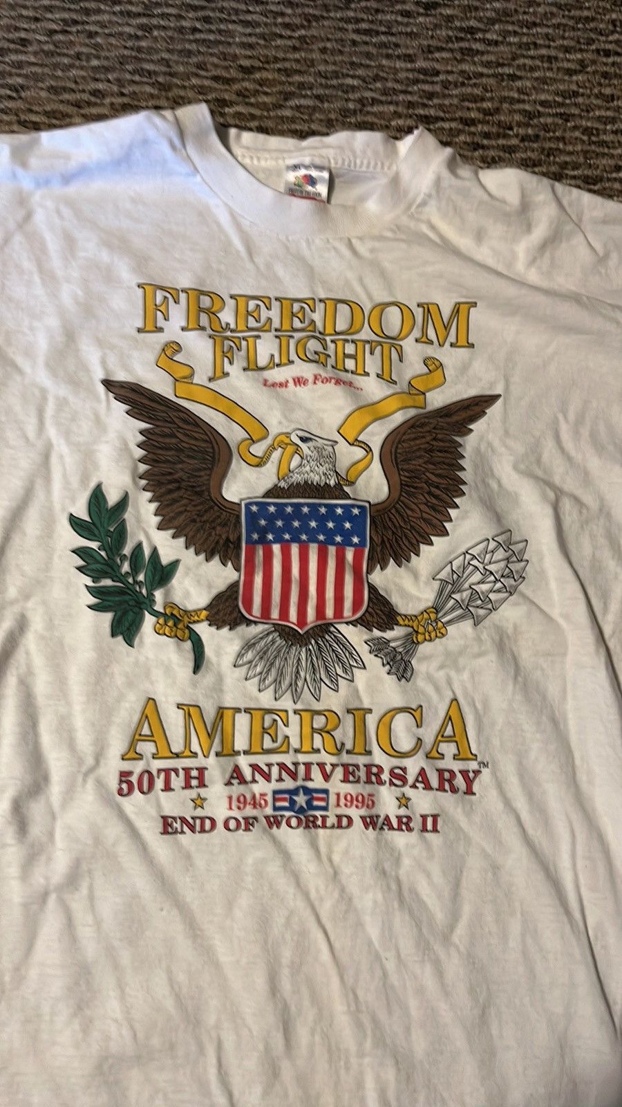 Other Vintage American World War 2 Anniversary Freedom Flight Size US XL / EU 56 / 4 - 2 Thumbnail