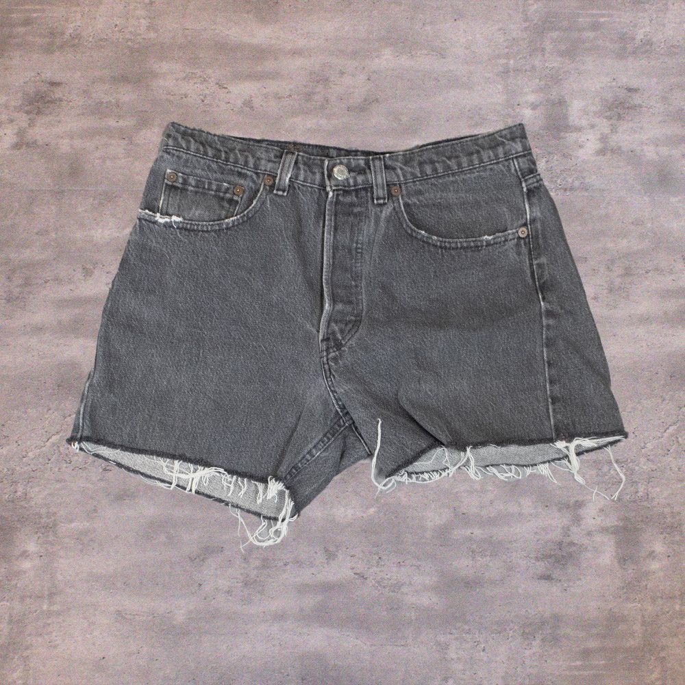Levi's Vintage 1990's Levis 501 Faded Black Booty Jean Shorts Jorts Size US 30 / EU 46 - 1 Thumbnail