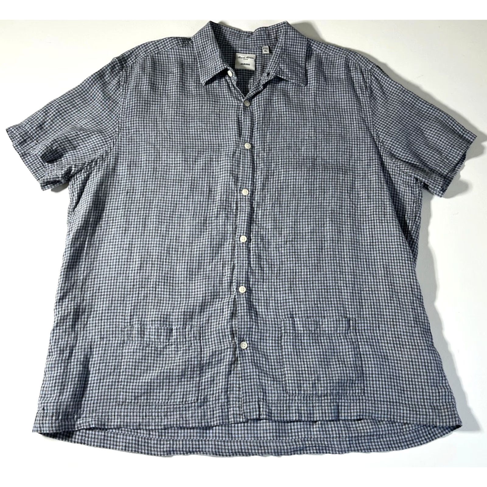 Murano VINTAGE Murano Shirt XL Blue Linen Button-Up Pockets Short Sleeve Casual Mens retro Baird McNutt Size US XL / EU 56 / 4 - 3 Thumbnail