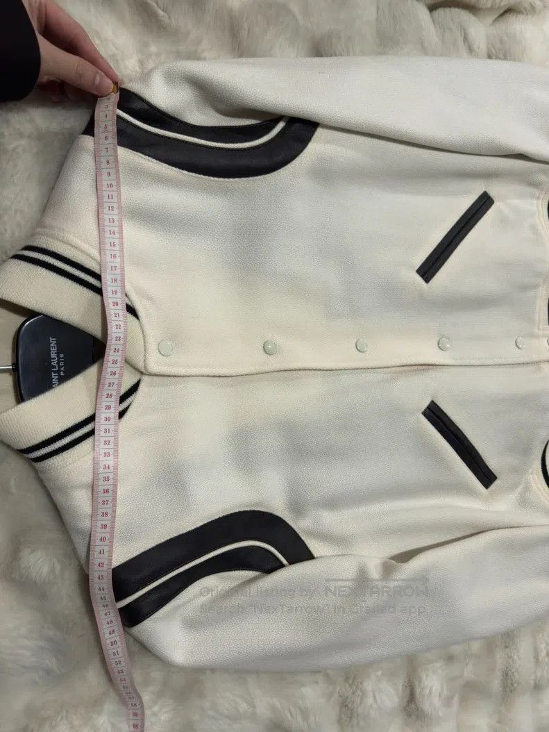 Saint Laurent Paris Saint Laurent Paris White Teddy Baseball Jacket Size US L / EU 52-54 / 3 - 7 Thumbnail