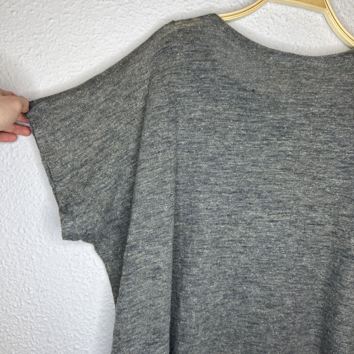 Designer × Issey Miyake Vintage Issey Miyake Tshirt Tee Top Designer Linen Grey 80s Size US M / EU 48-50 / 2 - 7 Thumbnail