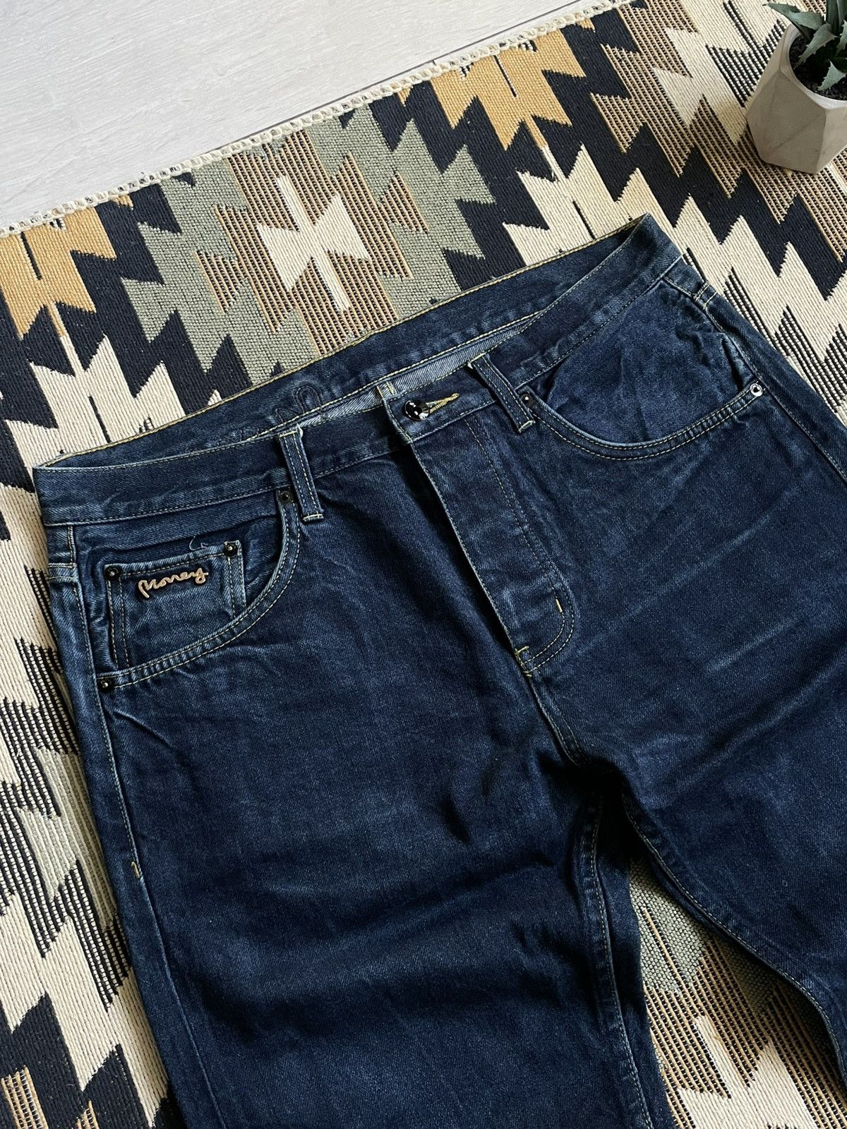 Japanese Brand × Vintage 💸MONEY DENIM BIG LOGO JEANS💸 Size US 32 / EU 48 - 10 Thumbnail