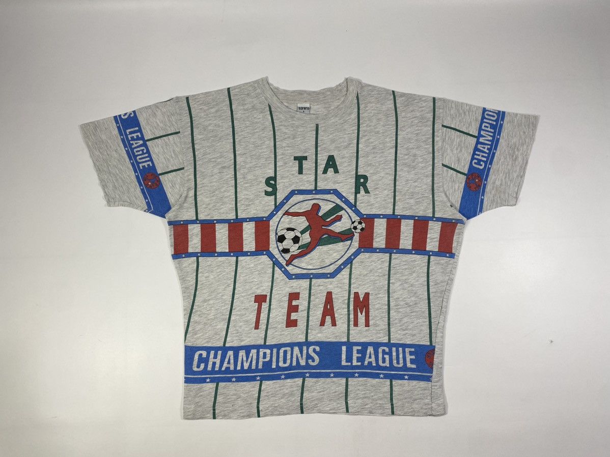 Vintage Vintage 90s Star Team Champions League Football Soccer Tee Size US M / EU 48-50 / 2 - 16 Thumbnail
