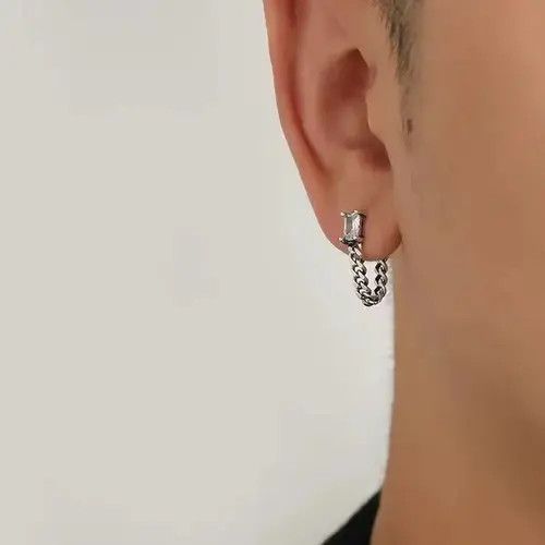 Jewelry 100%925 silver retro punk earrings Size ONE SIZE - 2 Thumbnail