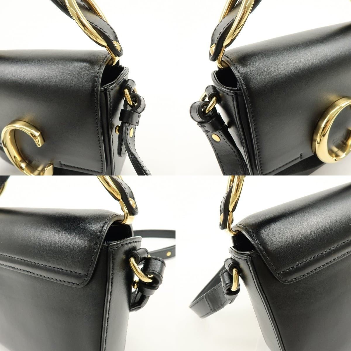 Chloe Chloe C Mini Leather Shoulder Bag Black Size ONE SIZE - 6 Thumbnail