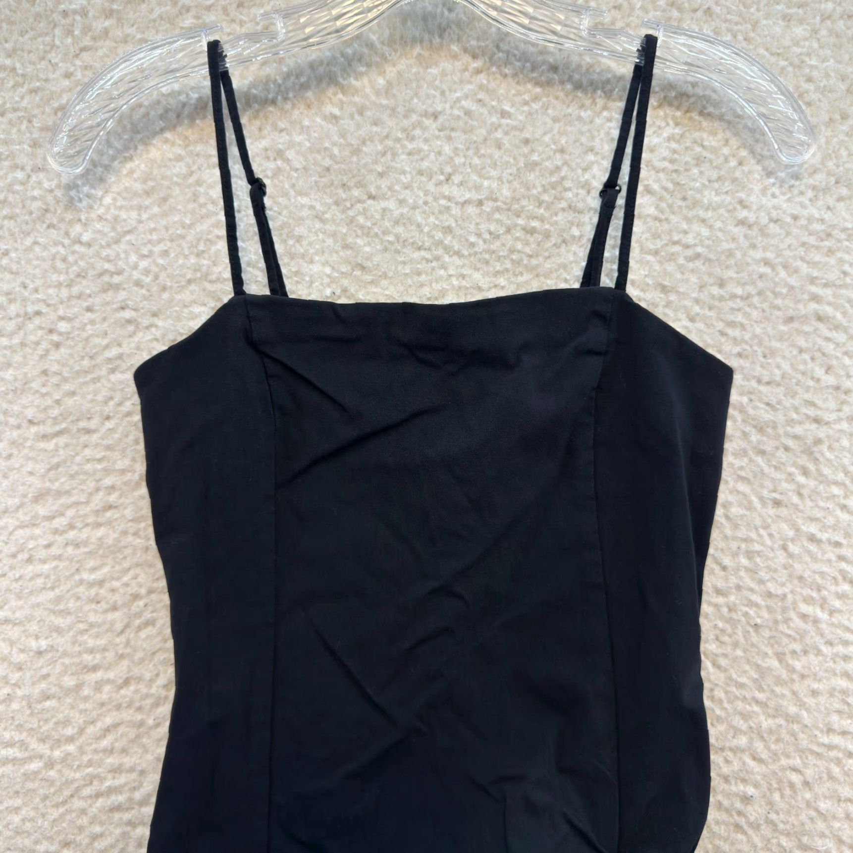 Forever 21 Forever 21 Mini Dress S Small Black Square Neck Ruched Little Black Dress Size S / US 4 / IT 40 - 3 Thumbnail