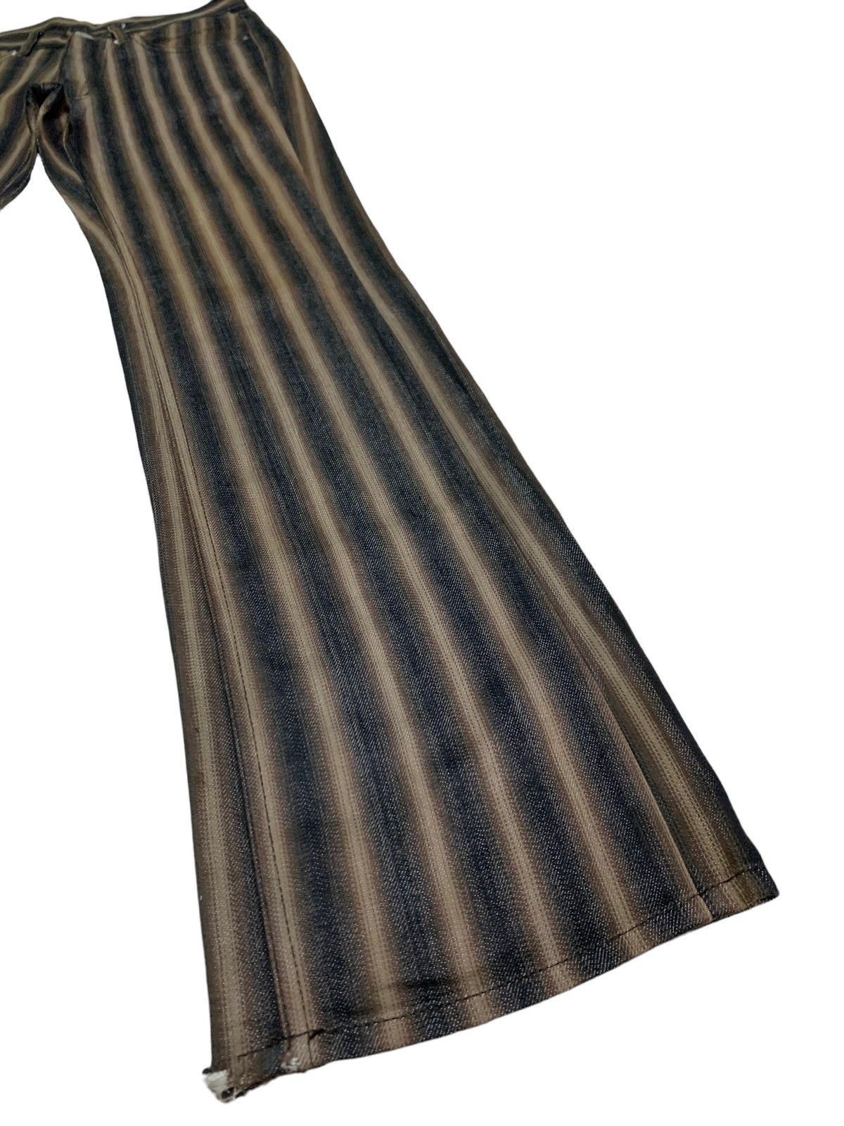 Japanese Brand 🔥Rare Vintage Wild Khakis Brown Stripes Flare Pants Size US 30 / EU 46 - 4 Thumbnail