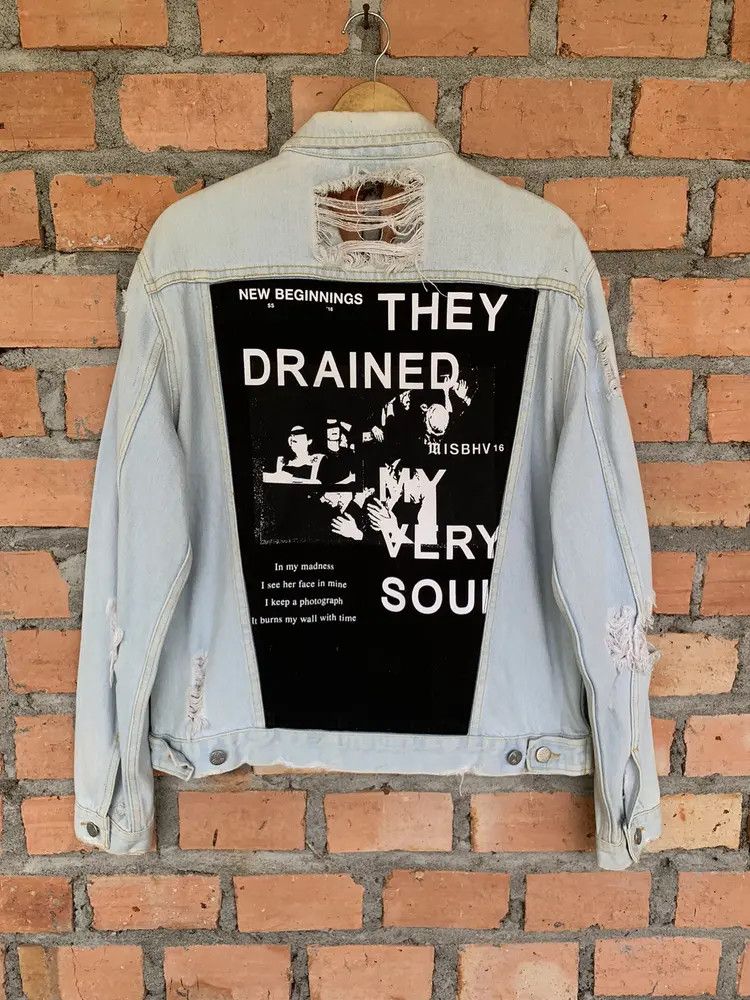 Misbhv SS16 ripped DRAINED washed blue denim jacket Size US M / EU 48-50 / 2 - 3 Thumbnail