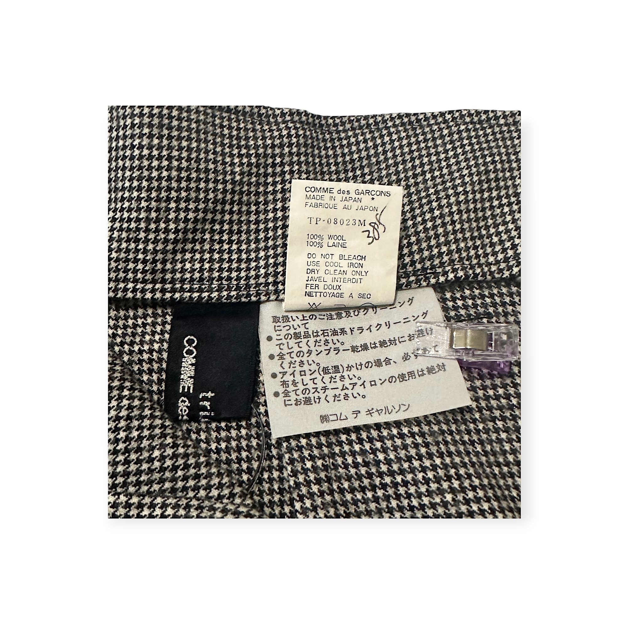 Comme des Garcons COMME DES GARÇONS Tricot Black/White Houndstooth Wool Short Size 25" / US 0 / IT 36 - 3 Thumbnail