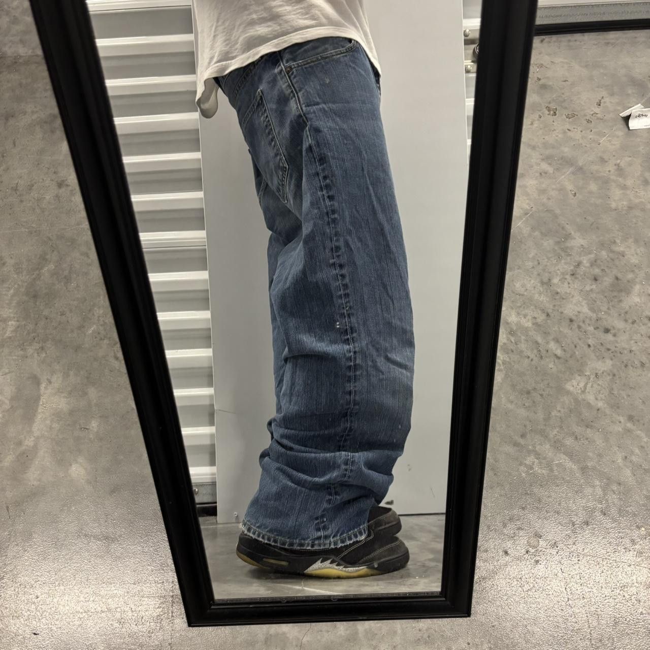 Japanese Brand × Vintage Crazy Vintage Y2K/2000s Baggy Grunge Dark Wash Skater Style Wide Leg Denim Jeans! Size US 36 / EU 52 - 2 Thumbnail