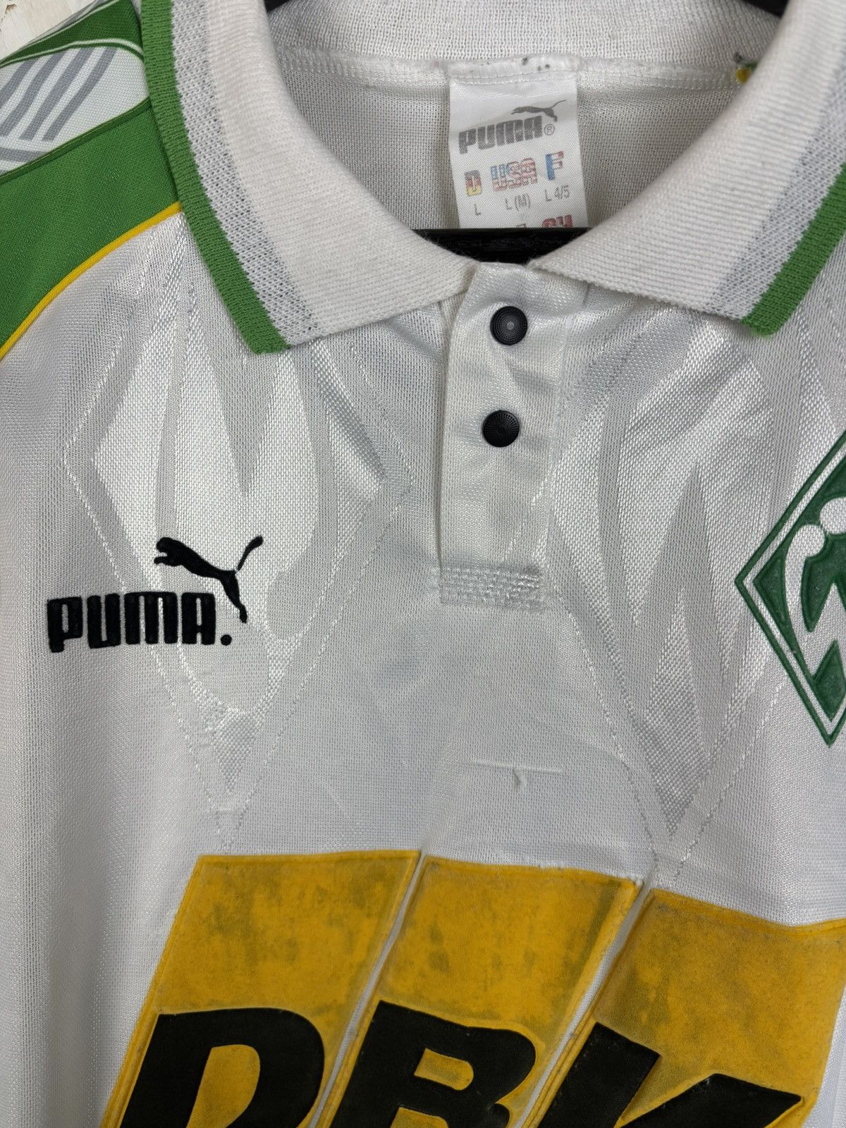 Puma 90s Puma Werder Bremen 1995/96 Home Kit Long Sleeve Jersey L Size US L / EU 52-54 / 3 - 6 Thumbnail