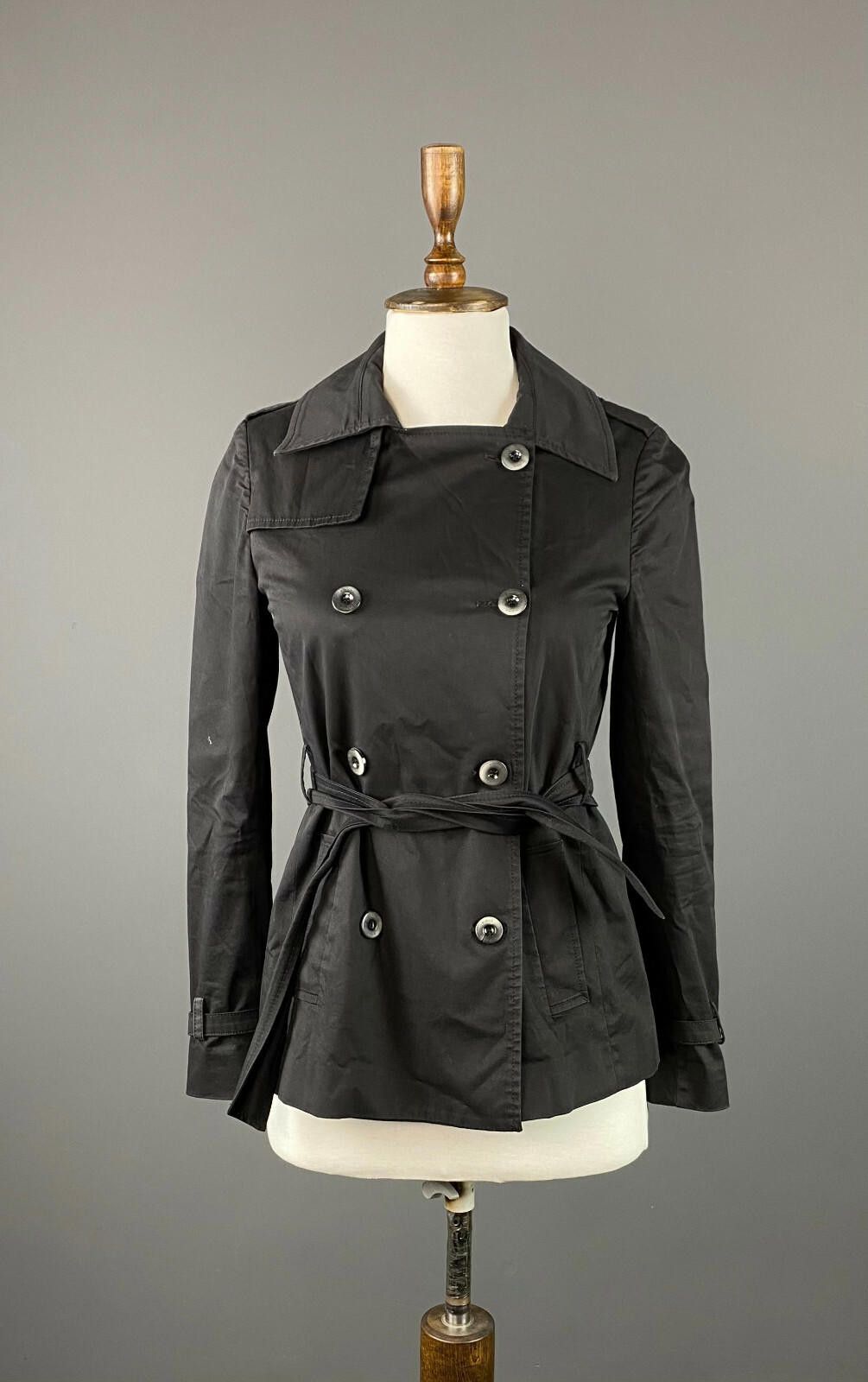 Pink Floyd Pinko Black Cotton Double Breasted Coat Size US 4 GB 8 IT 40 Size S / US 4 / IT 40 - 1 Thumbnail