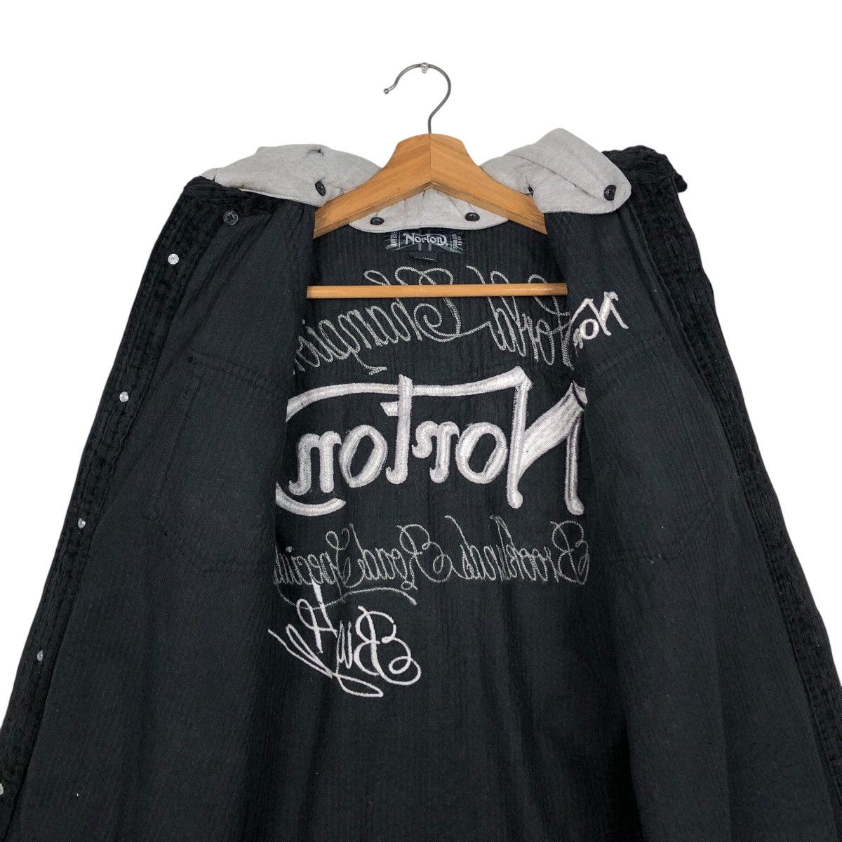 Japanese Brand × Norton 📌Biker Jacket Rich Black Norton Embroidered Big Logo Size US M / EU 48-50 / 2 - 15 Thumbnail