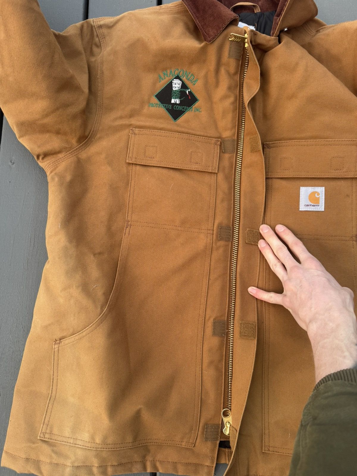 Carhartt Men’s XL Carhartt Firm Duck Coat with Embroidered Snake Logo Size US XL / EU 56 / 4 - 10 Thumbnail