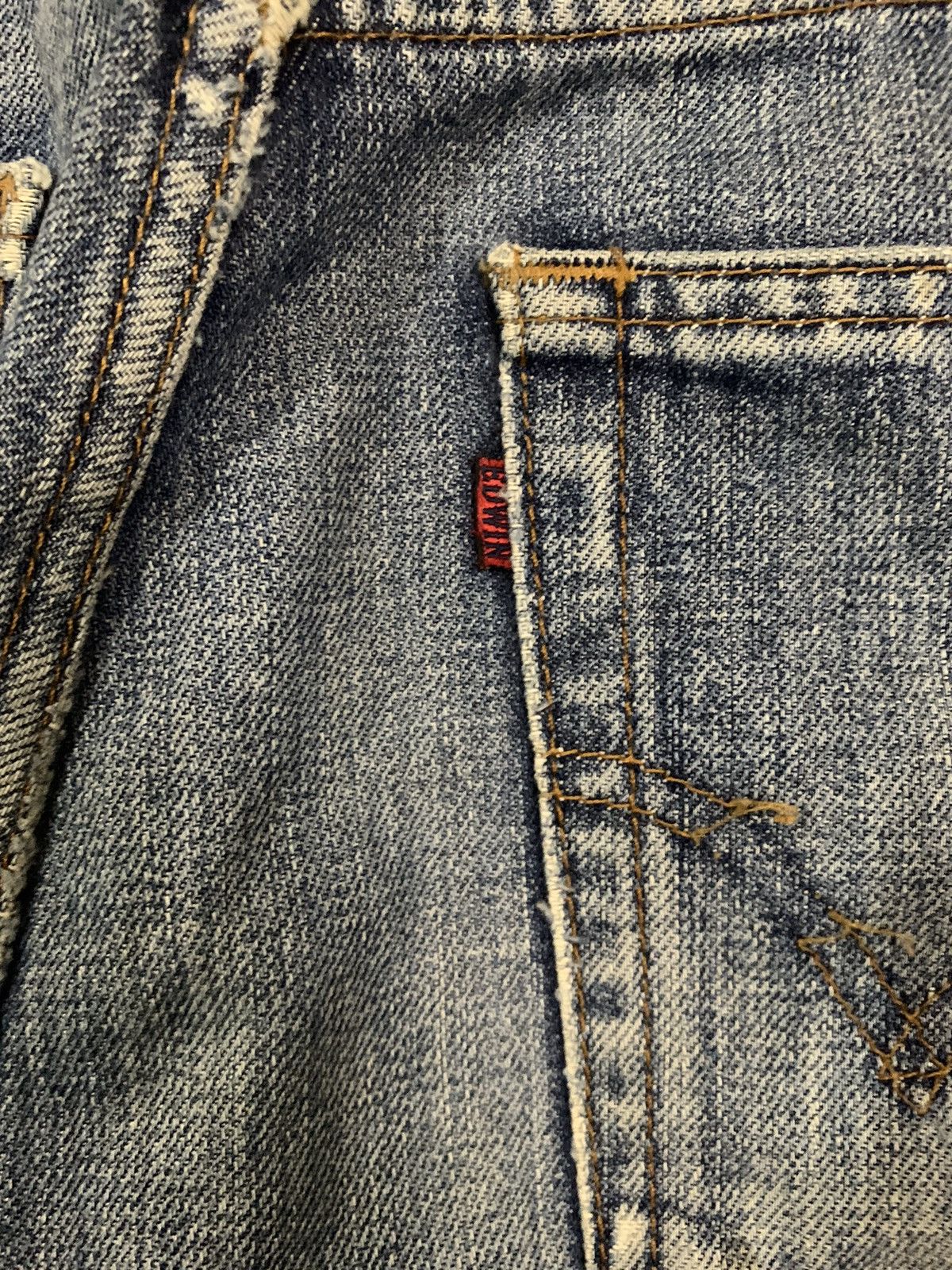 Edwin Vintage Edwin 503 Loose Fit Heavy Distressed Grunge Jeans Size US 32 / EU 48 - 13 Thumbnail