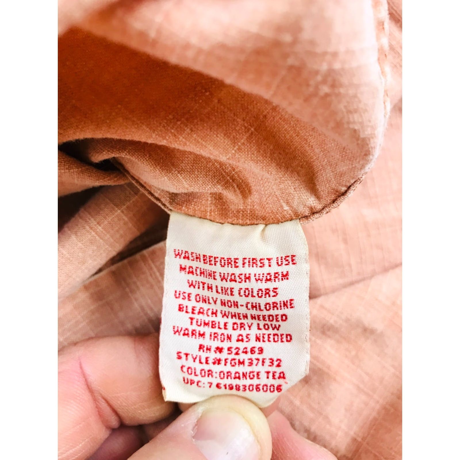 Faded Glory Faded Glory Shirt Mens Size S Peach Button-Up Long Sleeve Pockets Collared Spread Vintage: No Size US S / EU 44-46 / 1 - 8 Thumbnail